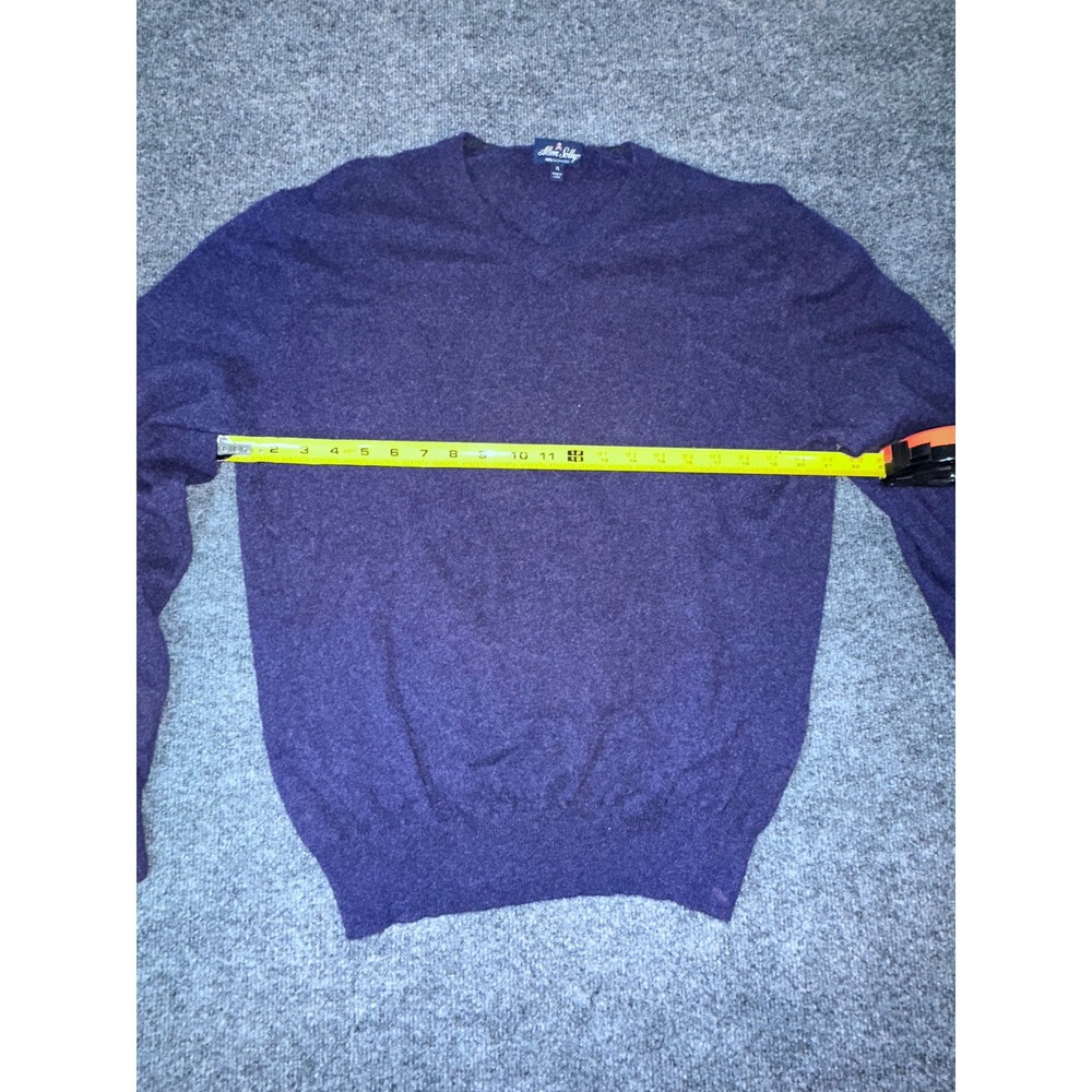 Allen Solly Mens XL Purple 100% Cashmere V-Neck Pullover Sweater Heathered Slv